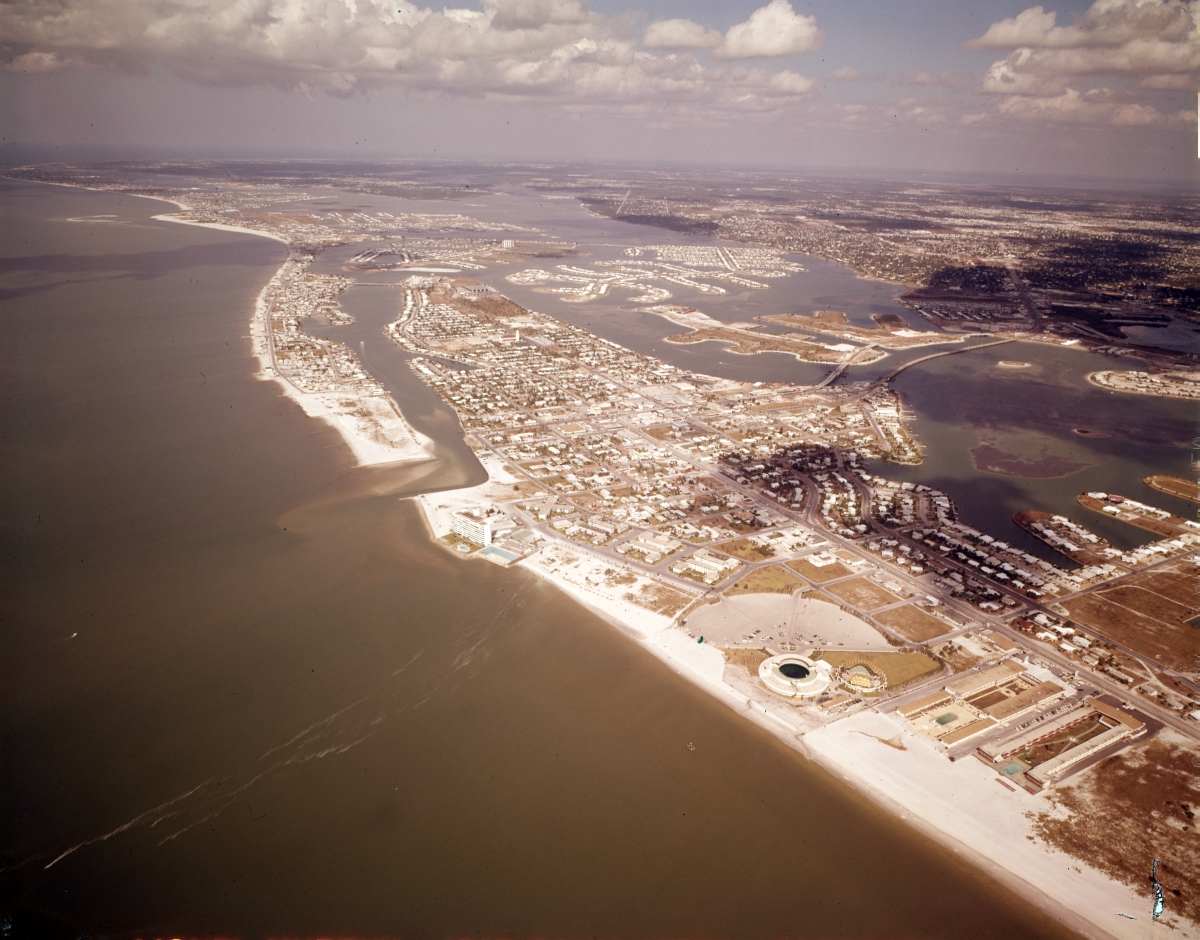 1964 aerial looking north over the south end of Pinellas County