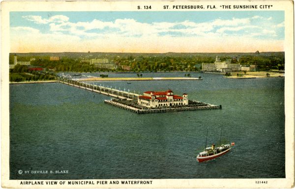 1926 aerial of St. Petersburg from Tampa Bay — same year George Cook's Pinellas Point Edition began filling in